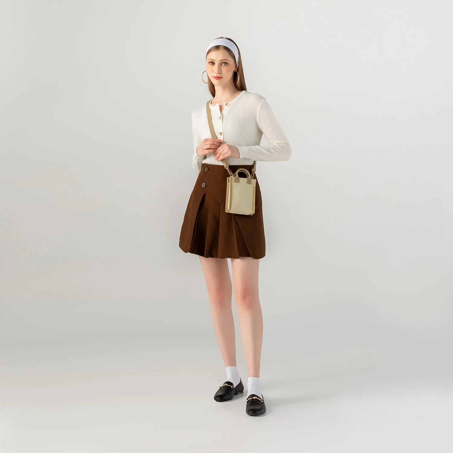 ESTOTI XS MICRO CROSSBODY BAG - OATMILK